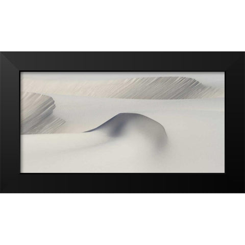 South Africa Sculpted shapes of white sand dunes Black Modern Wood Framed Art Print by Young, Bill