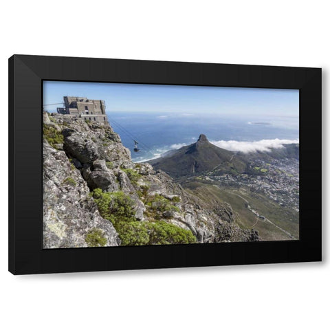 South Cape Town Sky lift on Table Mountain Black Modern Wood Framed Art Print by Lord, Fred
