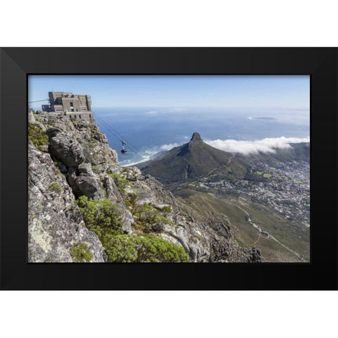South Cape Town Sky lift on Table Mountain Black Modern Wood Framed Art Print by Lord, Fred