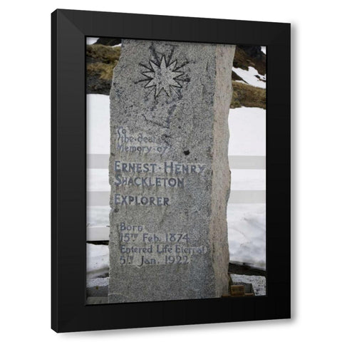 South Georgia Isl, Grytviken Headstone Black Modern Wood Framed Art Print with Double Matting by Paulson, Don