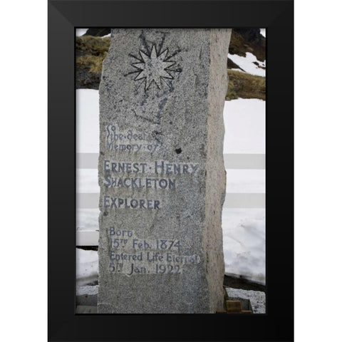 South Georgia Isl, Grytviken Headstone Black Modern Wood Framed Art Print by Paulson, Don