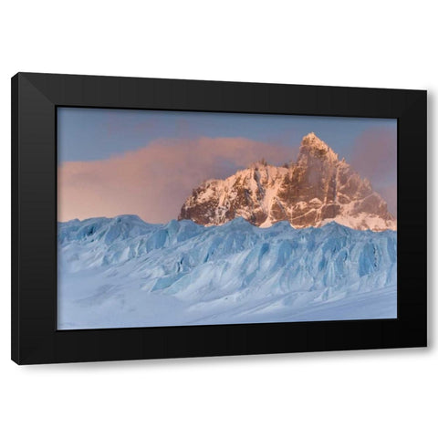 South Georgia Isl,  Graae Glacier and Mt Sabatier Black Modern Wood Framed Art Print with Double Matting by Paulson, Don