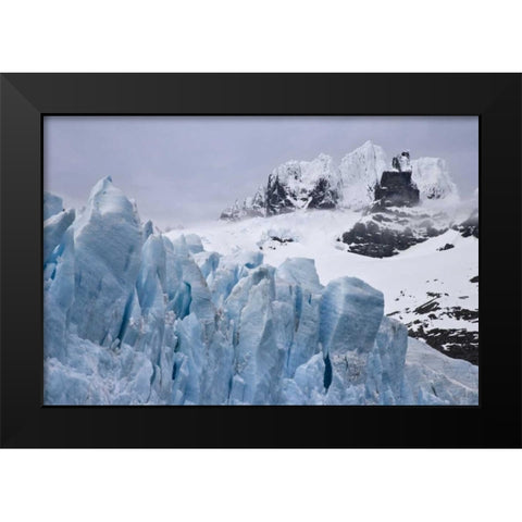 South Georgia Island Harmer Glacier and Starbuck Black Modern Wood Framed Art Print by Paulson, Don
