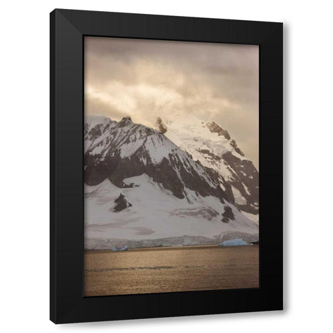 Antarctica, Ronge Island, Mountain scenic Black Modern Wood Framed Art Print by Grall, Don