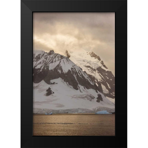 Antarctica, Ronge Island, Mountain scenic Black Modern Wood Framed Art Print by Grall, Don