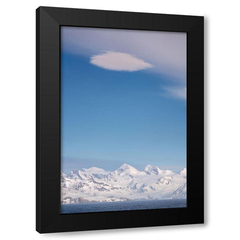 Antarctica-South Georgia Island High winds create lenticular cloud  Black Modern Wood Framed Art Print by Jaynes Gallery