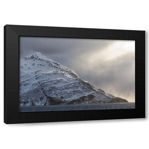 Southern Ocean-South Georgia-Salisbury Plain-Snowy peaks surround Salisbury Plain Black Modern Wood Framed Art Print by Goff, Ellen B.
