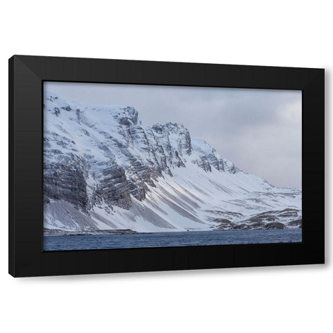 Southern Ocean-South Georgia-Salisbury Plain-Snowy peaks surround Salisbury Plain Black Modern Wood Framed Art Print with Double Matting by Goff, Ellen B.