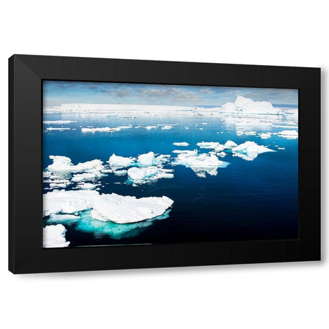 Antarctica-Lemaire Channel-floating ice Black Modern Wood Framed Art Print by Theodore, George and Marilu