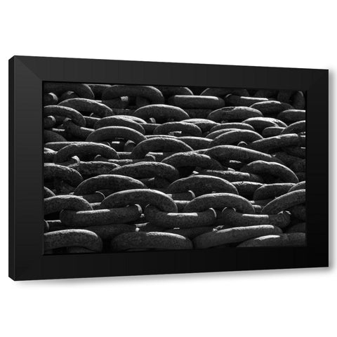 Rusty heavy chains-Grytviken-abandoned whaling station-South Georgia-Antarctica Black Modern Wood Framed Art Print by Su, Keren