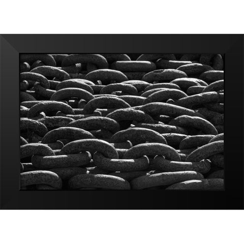 Rusty heavy chains-Grytviken-abandoned whaling station-South Georgia-Antarctica Black Modern Wood Framed Art Print by Su, Keren