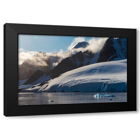 Landscape of snow covered island in South Atlantic Ocean-Antarctica Black Modern Wood Framed Art Print with Double Matting by Su, Keren