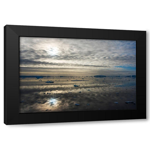 Floating ice on South Atlantic Ocean-Antarctica Black Modern Wood Framed Art Print by Su, Keren