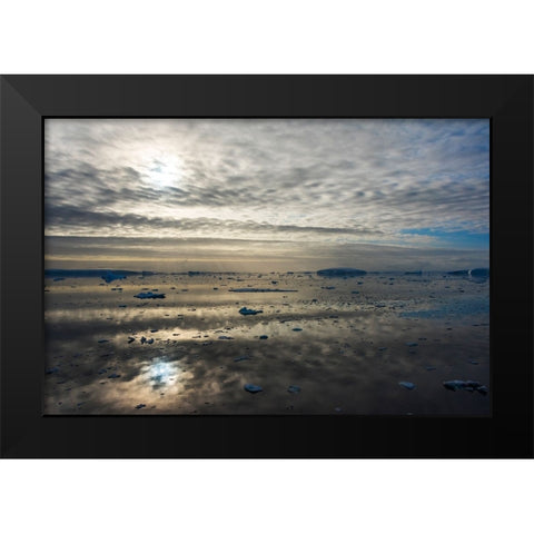Floating ice on South Atlantic Ocean-Antarctica Black Modern Wood Framed Art Print by Su, Keren