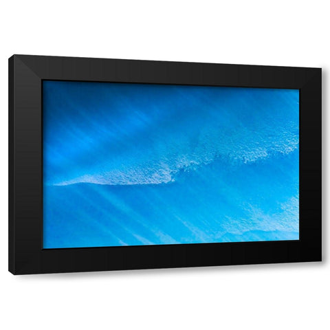 Blue iceberg closeup abstract background Charlotte Bay-Antarctica  Black Modern Wood Framed Art Print by Perry, William