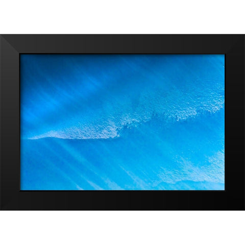 Blue iceberg closeup abstract background Charlotte Bay-Antarctica  Black Modern Wood Framed Art Print by Perry, William