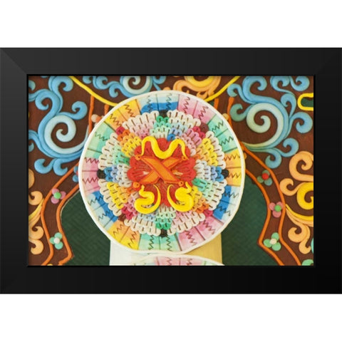 Bhutan, Bumthang Jampey Lhakhang temple alter Black Modern Wood Framed Art Print by Kirkland, Dennis