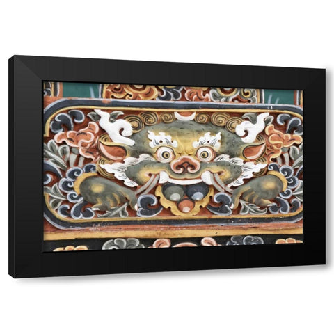 Bhutan, Punakha Punakha Dzong temple woodwork Black Modern Wood Framed Art Print with Double Matting by Kirkland, Dennis