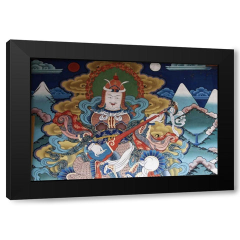 Bhutan, Punakha Murals in Punakha Dzong temple Black Modern Wood Framed Art Print with Double Matting by Kirkland, Dennis