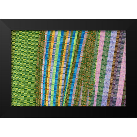 Bhutan-Thimphu Traditional Bhutanese hand woven textiles Black Modern Wood Framed Art Print by Hopkins, Cindy Miller