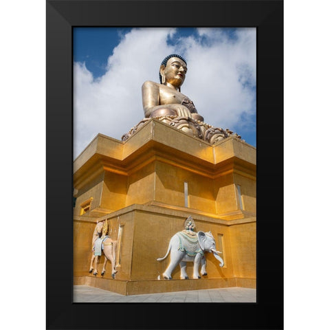 Bhutan-Thimphu Kuensel Phodrang-aka Buddha Point-home to the largest Buddha statue in the country Black Modern Wood Framed Art Print by Hopkins, Cindy Miller