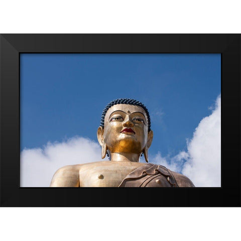 Bhutan-Thimphu Kuensel Phodrang-aka Buddha Point-largest Buddha statue in the country Black Modern Wood Framed Art Print by Hopkins, Cindy Miller