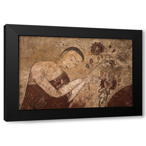 Myanmar, Bagan Artwork in a Buddhist temple Black Modern Wood Framed Art Print by Zuckerman, Jim