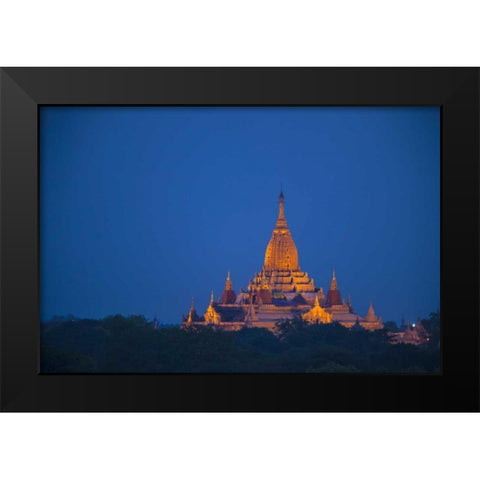 Myanmar, Bagan Twilight on Ananda Temple Black Modern Wood Framed Art Print by Zuckerman, Jim