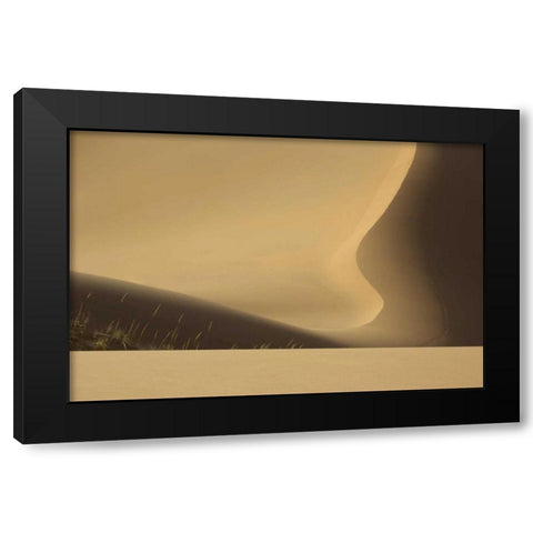 China, Badain Jaran Abstract of desert shapes Black Modern Wood Framed Art Print by Anon, Ellen