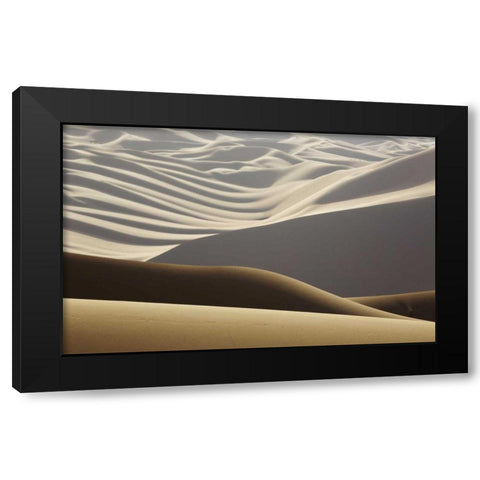 China, Badain Jaran Abstract of desert shapes Black Modern Wood Framed Art Print by Anon, Ellen