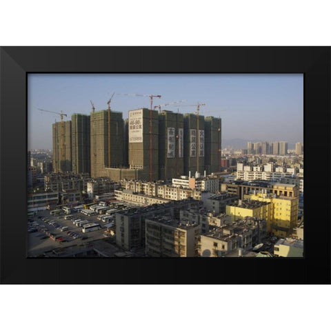 China, Yunnan, Mile Building under construction Black Modern Wood Framed Art Print by Anon, Josh