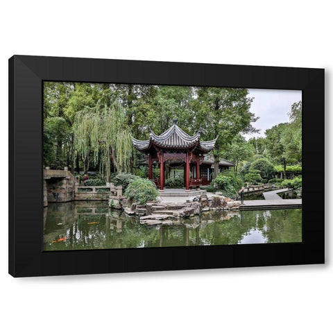 Asia-China-Zhujiajiao (Venice of the East) Black Modern Wood Framed Art Print by Looney, Hollice
