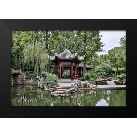 Asia-China-Zhujiajiao (Venice of the East) Black Modern Wood Framed Art Print by Looney, Hollice
