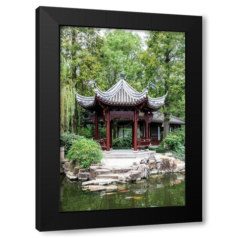 Asia-China-Zhujiajiao (Venice of the East) Black Modern Wood Framed Art Print by Looney, Hollice