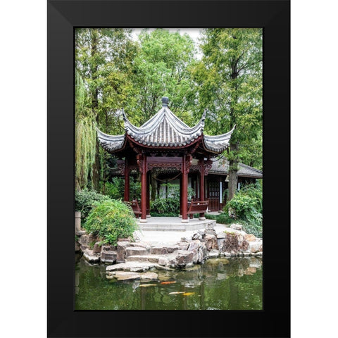 Asia-China-Zhujiajiao (Venice of the East) Black Modern Wood Framed Art Print by Looney, Hollice
