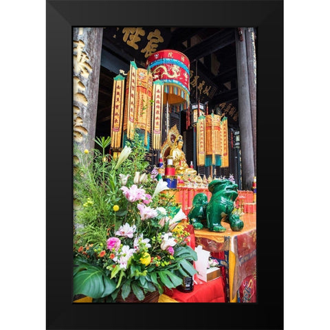 Asia-China-Sichuan Province-Cheng Du-Temple Black Modern Wood Framed Art Print by Looney, Hollice