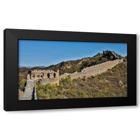 Asia-China-Jinshanling-The Great Wall Black Modern Wood Framed Art Print by Looney, Hollice