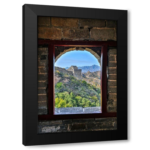 Asia-China-Jinshanling-The Great Wall Black Modern Wood Framed Art Print with Double Matting by Looney, Hollice