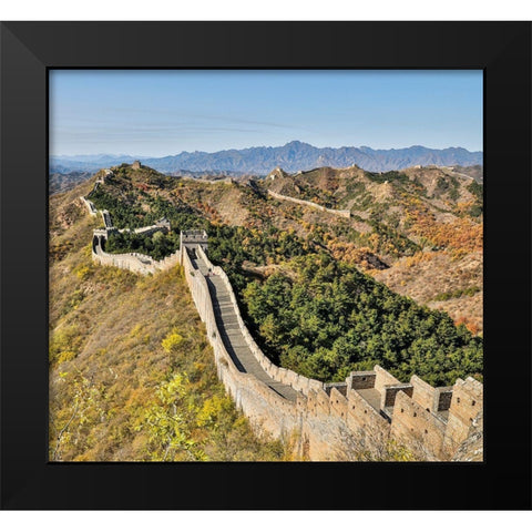 Asia-China-Jinshanling-The Great Wall Black Modern Wood Framed Art Print by Looney, Hollice