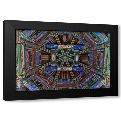 Asia-China-Beijing-Ceiling Detail at the Summer Palace of Empress Cixi Black Modern Wood Framed Art Print with Double Matting by Looney, Hollice