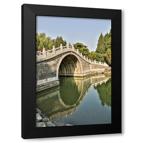 Asia-China-Beijing-Bridge at the Summer Palace of Empress Cixi Black Modern Wood Framed Art Print with Double Matting by Looney, Hollice