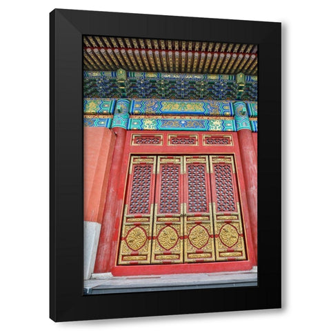 Asia-China-Beijing-Building Detail of the Forbidden City Black Modern Wood Framed Art Print with Double Matting by Looney, Hollice