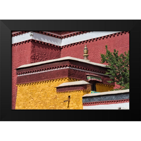 Palcho Monastery-Gyantse-Gyantse County-Tibet-China Black Modern Wood Framed Art Print by Su, Keren