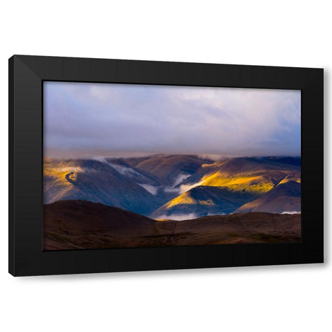 Landscape of the Himalayas at dawn-Mt-Everest National Reserve-Shigatse Prefecture-Tibet-China Black Modern Wood Framed Art Print by Su, Keren