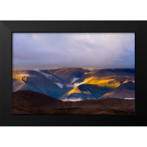 Landscape of the Himalayas at dawn-Mt-Everest National Reserve-Shigatse Prefecture-Tibet-China Black Modern Wood Framed Art Print by Su, Keren