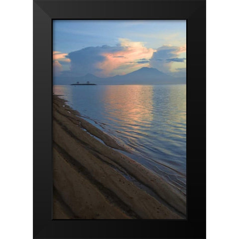 Indonesia, Bali Sanur Beach with Mt Gunung Agung Black Modern Wood Framed Art Print by Shimlock, Jones