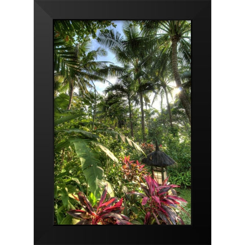 Indonesia, Bali View of vegetation in a Garden Black Modern Wood Framed Art Print by Shimlock, Jones