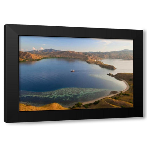 Schooner in harbor, Komodo NP, Indonesia Black Modern Wood Framed Art Print with Double Matting by Shimlock, Jones