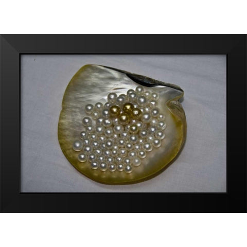 Cendana pearls from Aljui Bay, Papua, Indonesia Black Modern Wood Framed Art Print by Shimlock, Jones