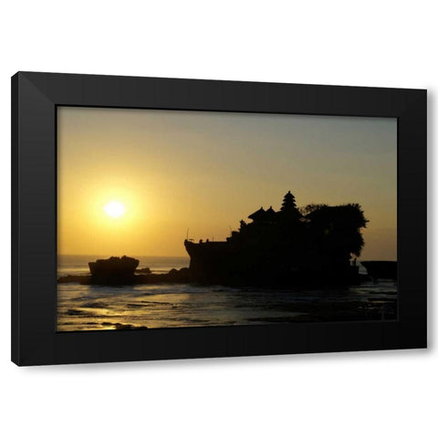Indonesia,Tabanan Tanah Lot temple at sunset Black Modern Wood Framed Art Print with Double Matting by Shimlock, Jones